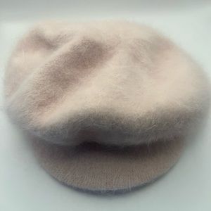 Light Pink Angora/Wool Newsboy Cap